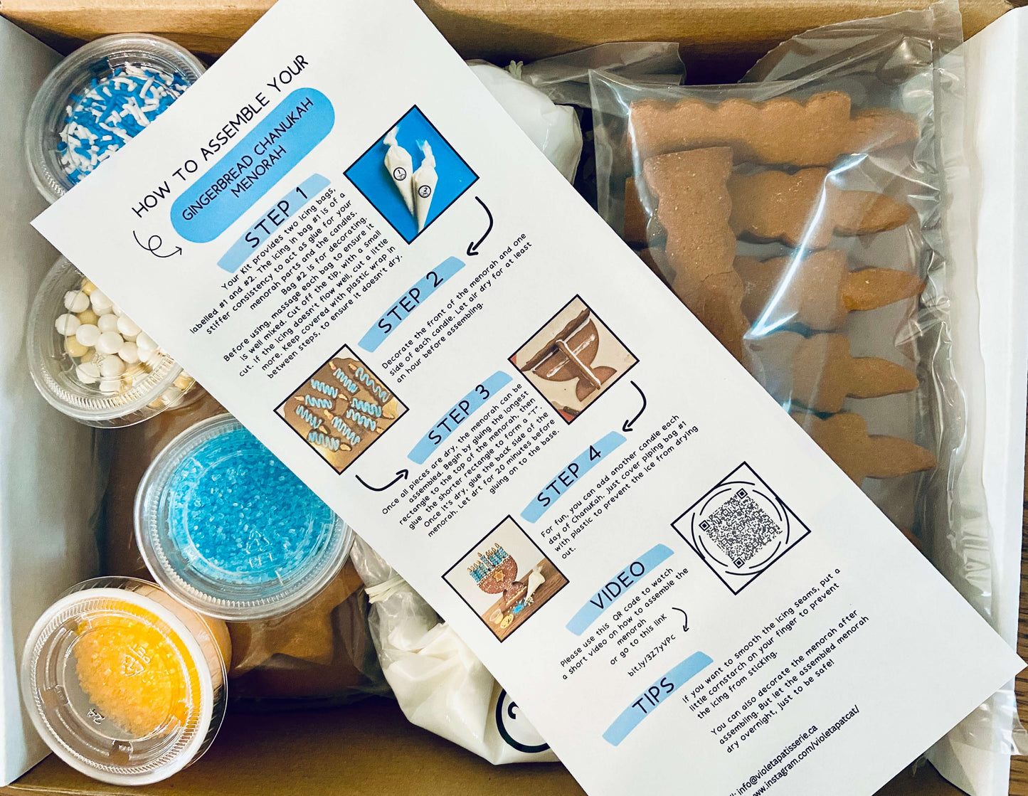 CHANUKAH GINGERBREAD MENORAH DECORATING KIT